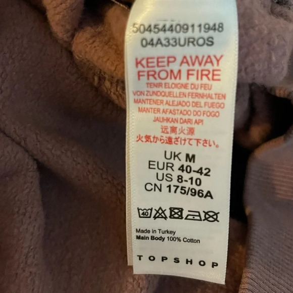 Topshop Crop Hoodie in Rose, Size 8-10 US, NWT - Picture 10 of 11
